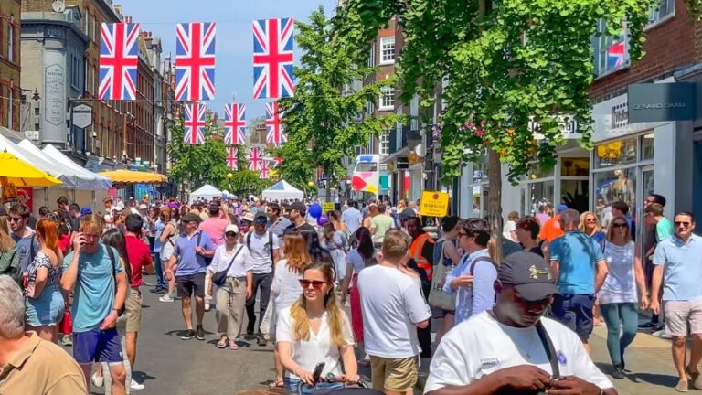 MARYLEBONE SUMMER FESTIVAL 2023 🌞 LONDON 30°C HEATWAVE, Street Festival Walk Tour | 4K HDR